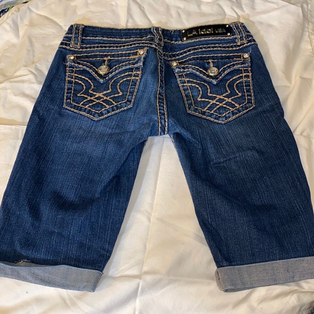 -LA IDol cuffed Bermuda denim shorts